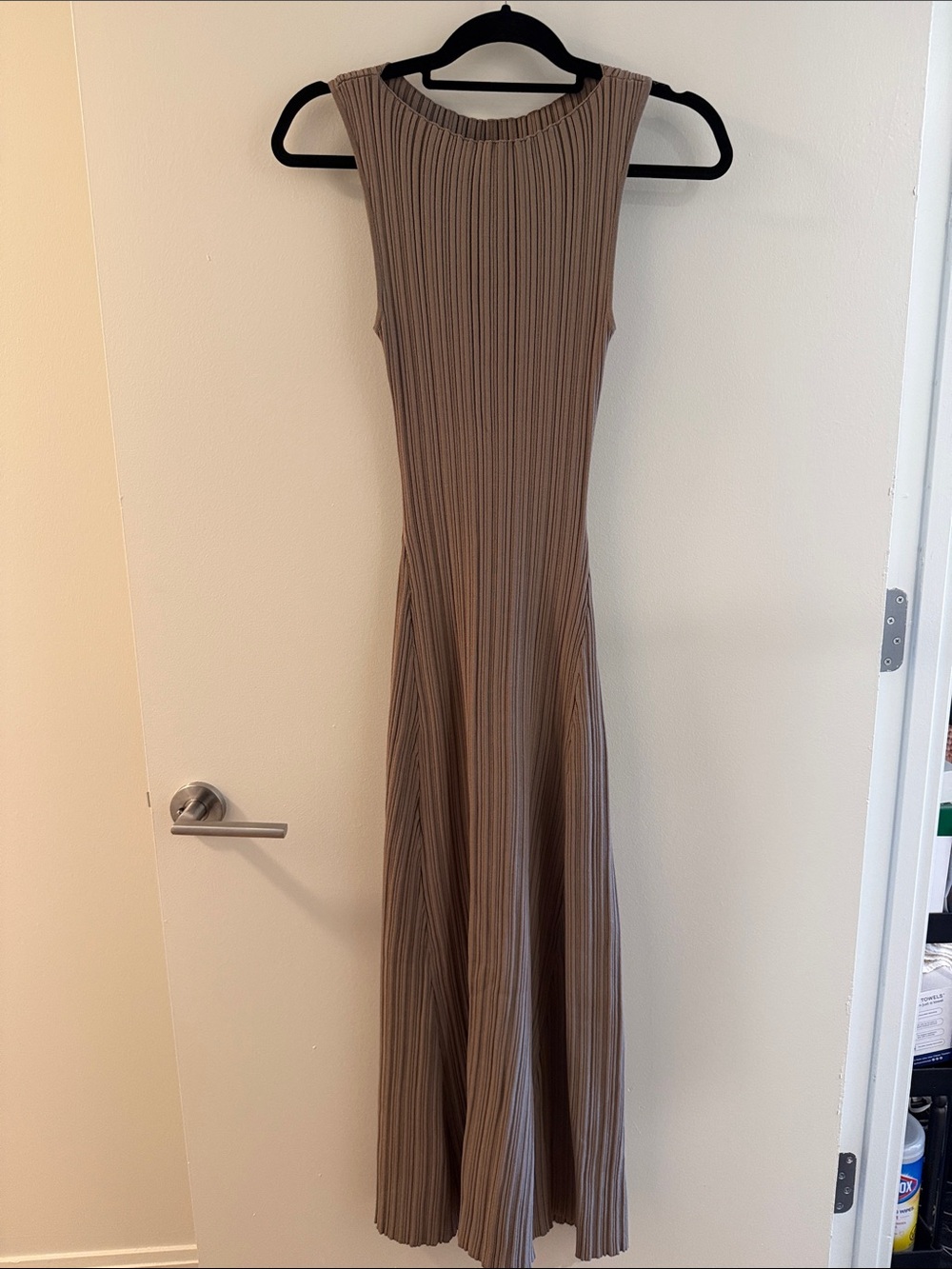 NWOT Dissh Sleeveless Ribbed Maxi Dress in Taupe
